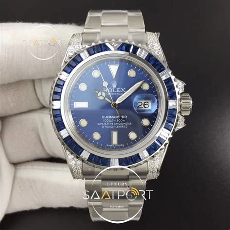 rolex submariner blue diamond bezel|authentic rolex diamond bezels.